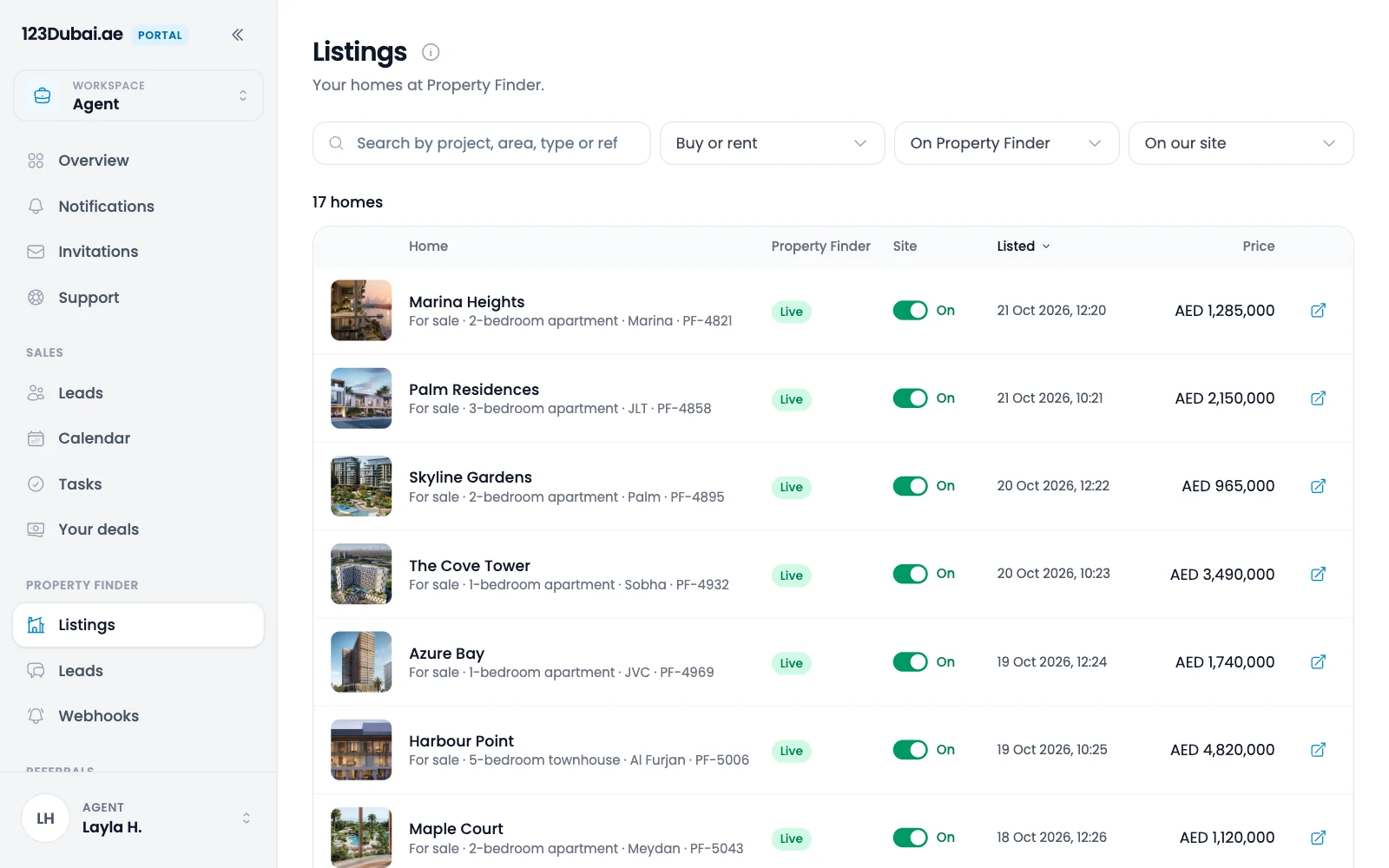 Connected to Property Finder