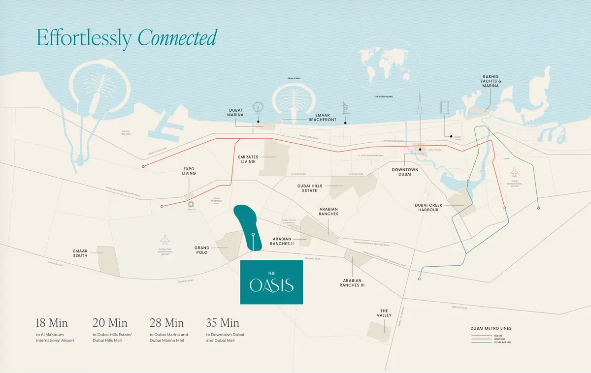 Map of the area around Oasis Mareva